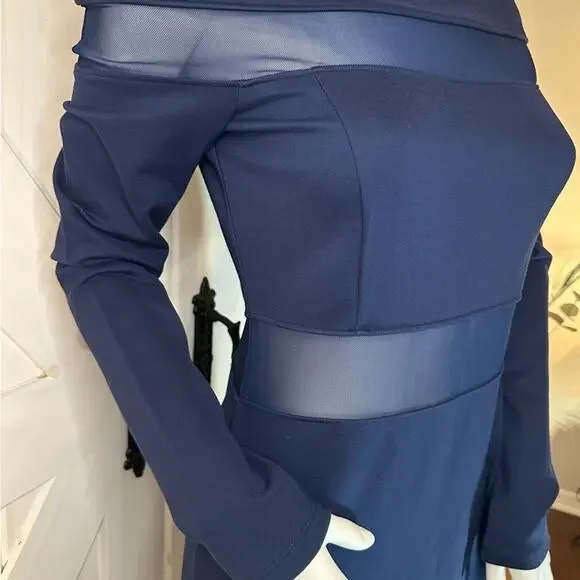 NWOT: LOVE X DESIGN Off-the-Shoulder Mesh Panel asymmetrical dress SZ M - Picture 3 of 5